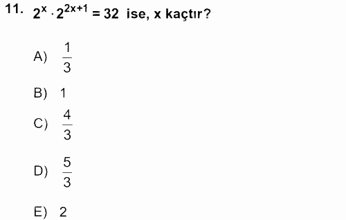 Matematik 1 2016 - 2017 Ara Sınavı 11.Soru