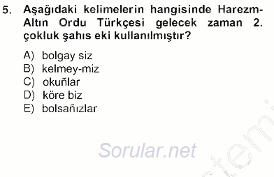 Türk Edebiyatının Mitolojik Kaynakları 2012 - 2013 Ara Sınavı 13.Soru