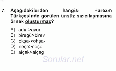 Türk Edebiyatının Mitolojik Kaynakları 2012 - 2013 Ara Sınavı 15.Soru